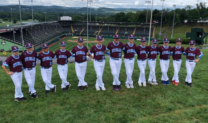 Coventry Little League Baseball Team stands on famous hill overlooking Lamade Stadium at Little League World Series